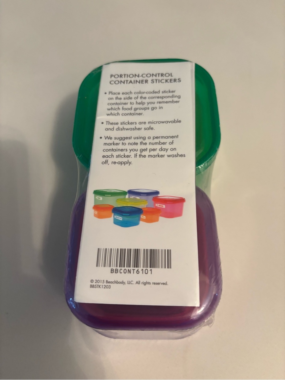 Portion-Control Container Stickers - Multicolor